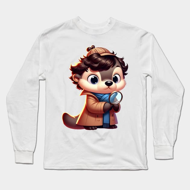 Cute Cumberbatch Sherlock Otter Long Sleeve T-Shirt by Dmytro